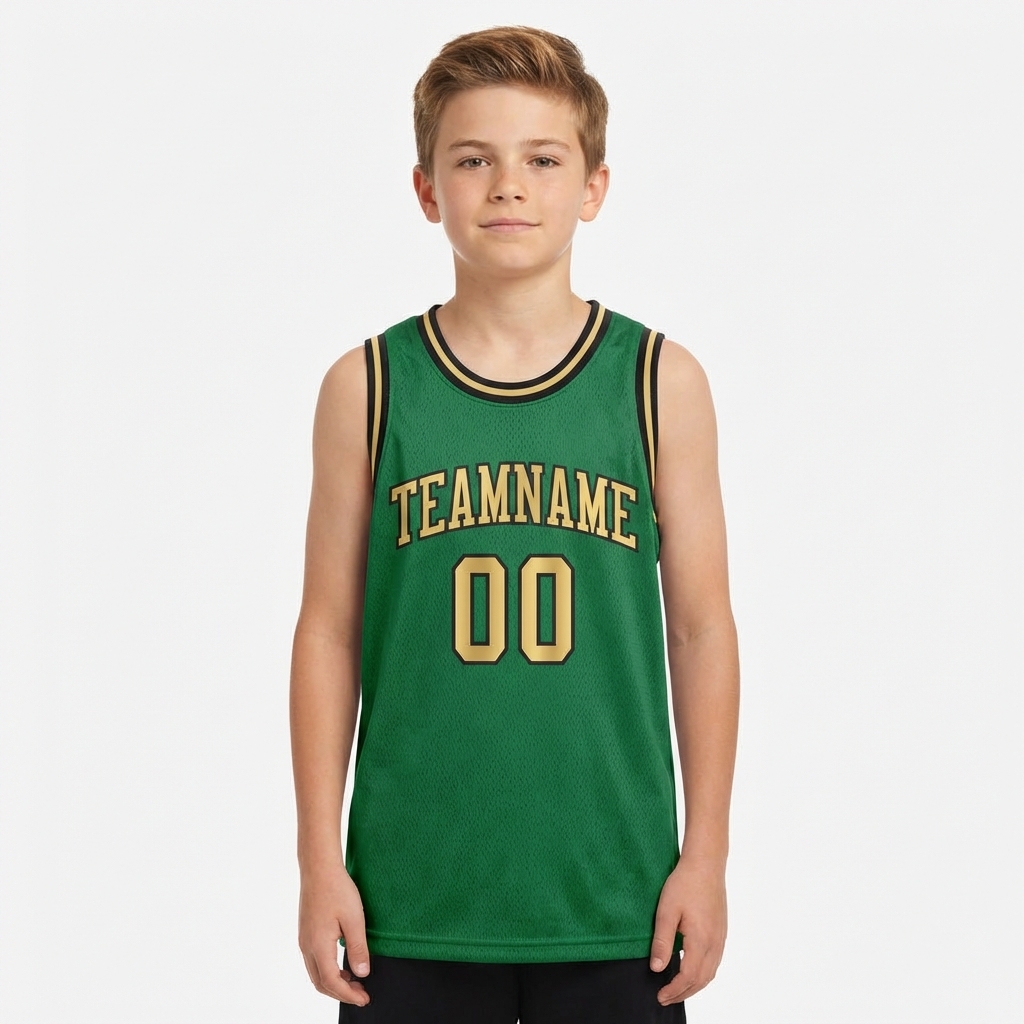 Custom Kelly Green & Gold/Black Basketball City Edition Jersey