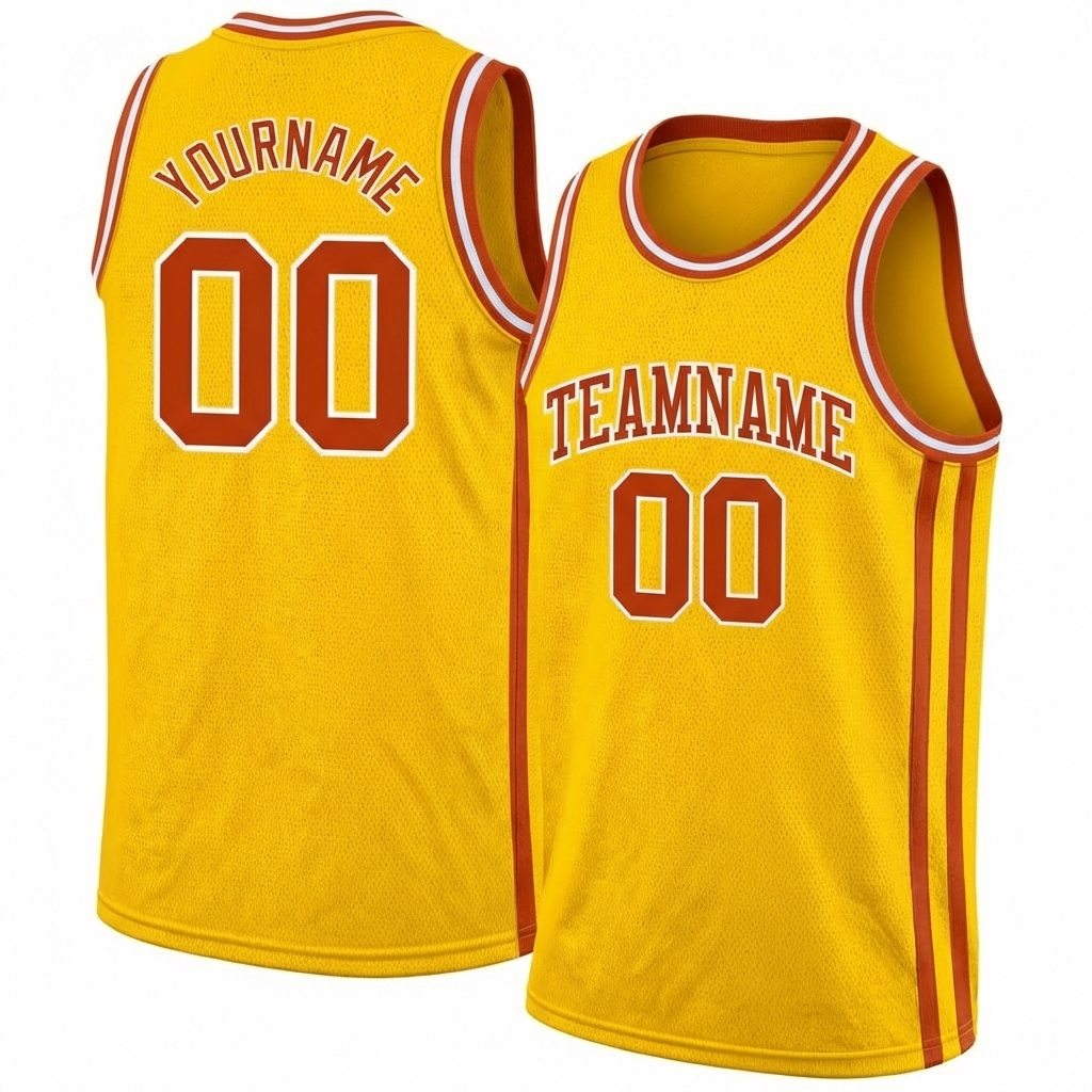 Custom Yellow & Orange/White Basketball City Edition Jersey