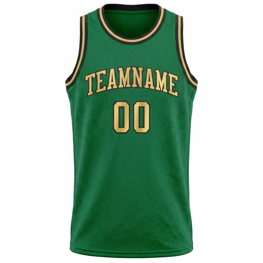 Custom Kelly Green & Gold/Black Basketball City Edition Jersey