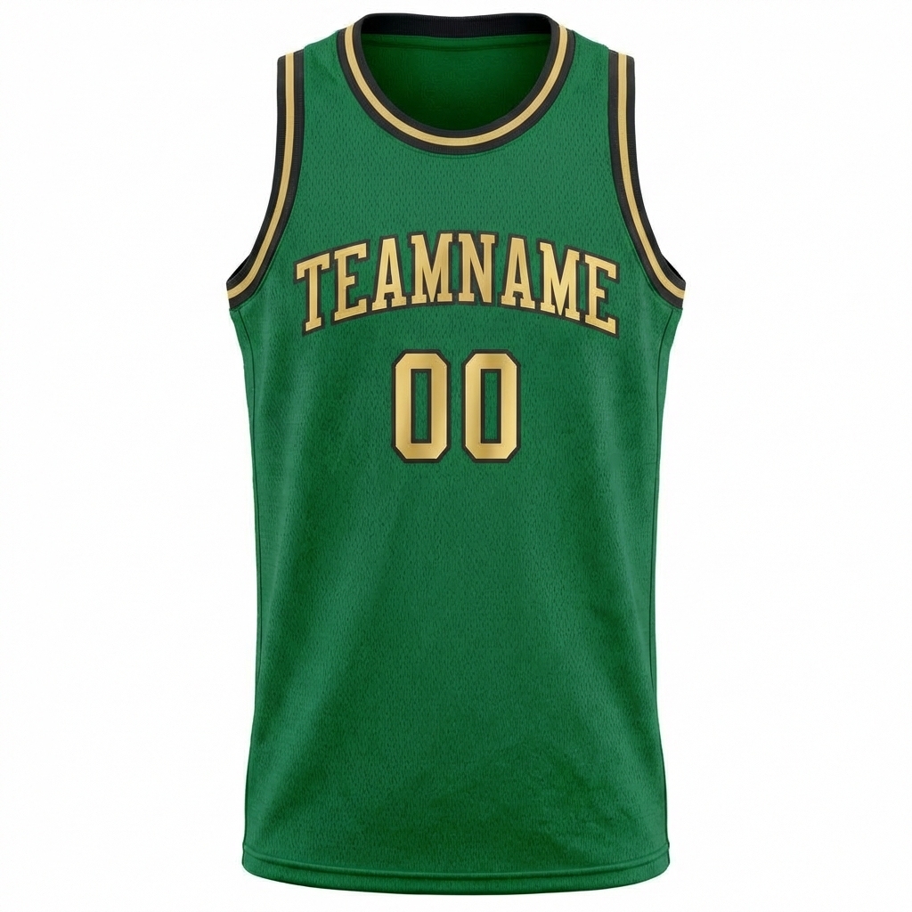 Custom Kelly Green & Gold/Black Basketball City Edition Jersey