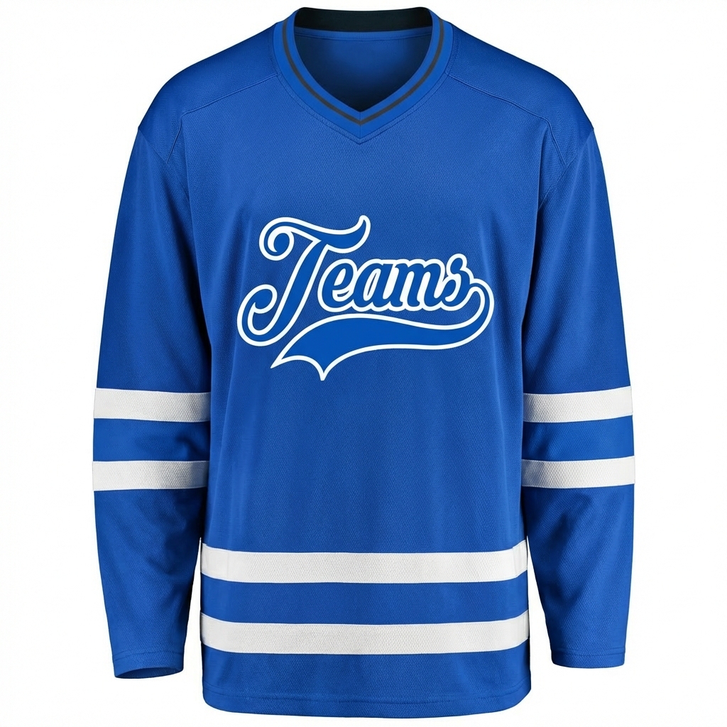 Custom Royal Blue & White Hockey Jersey