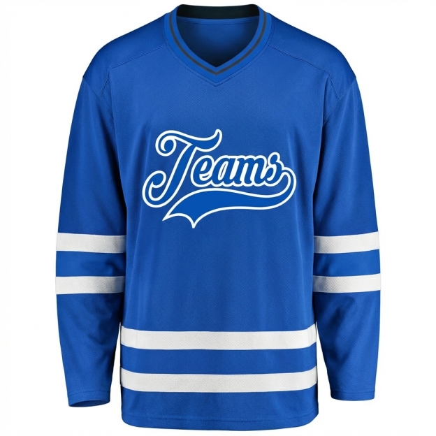 Custom Royal Blue & White Hockey Jersey