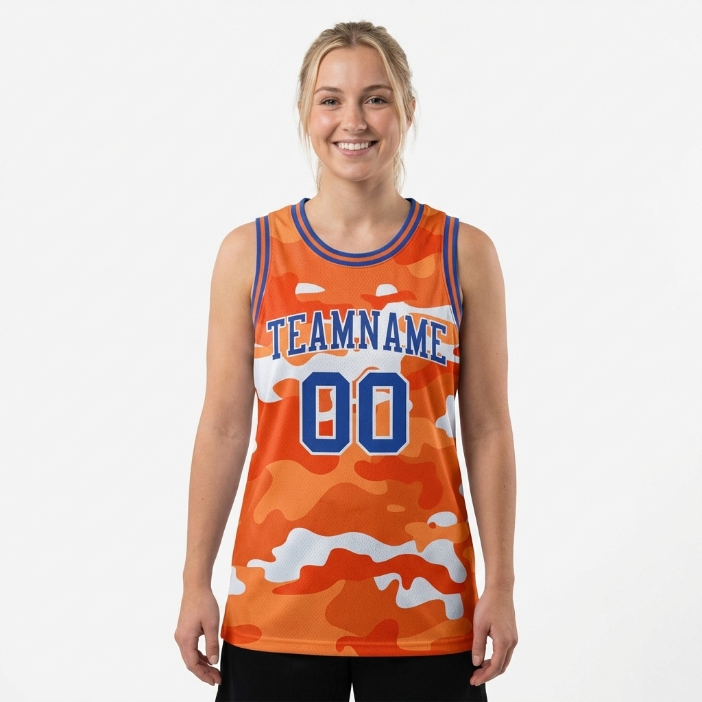 Custom Camo Blue & White Salute To Service Basketball City Edition Jersey