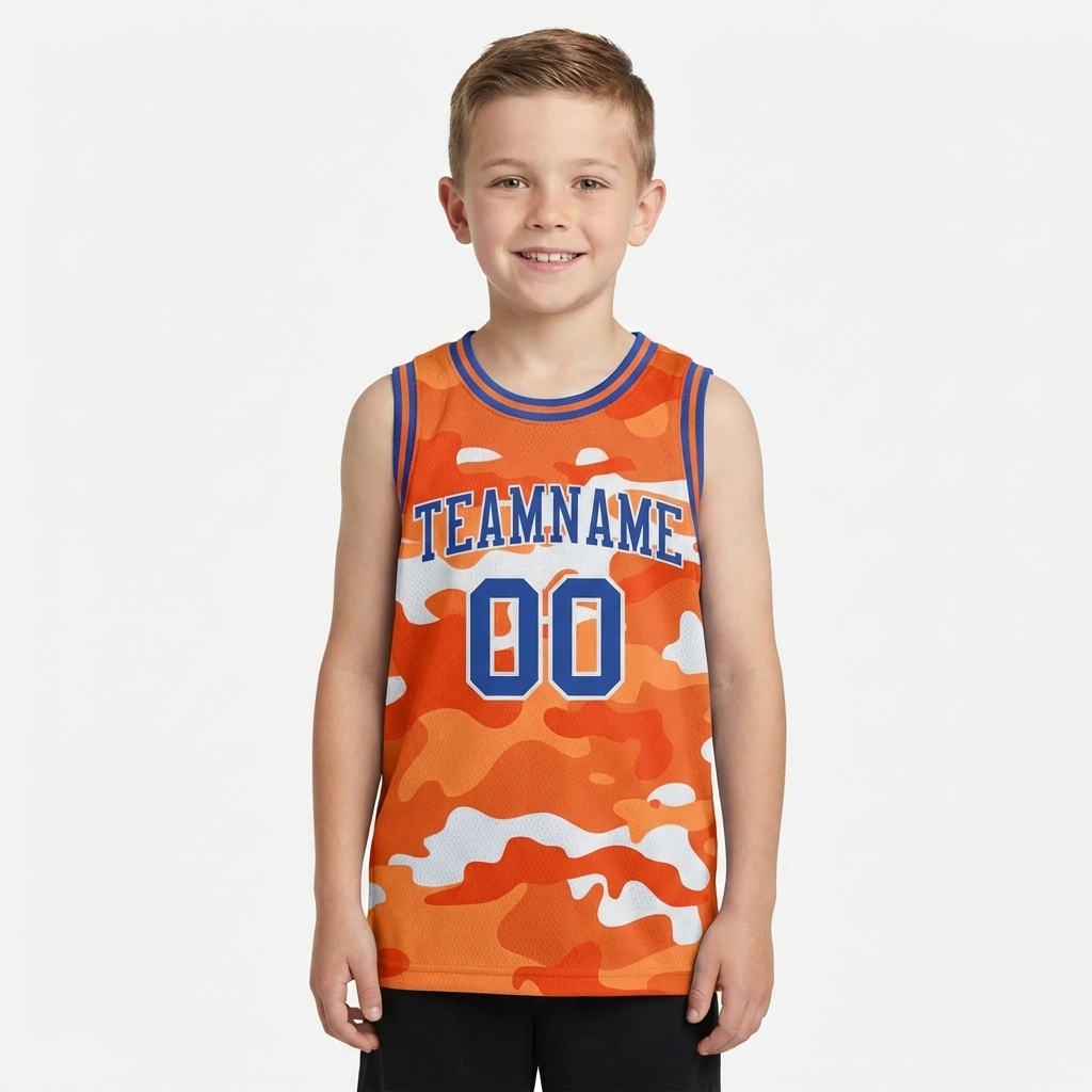 Custom Camo Blue & White Salute To Service Basketball City Edition Jersey