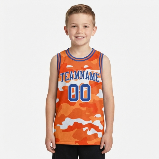 Custom Camo Blue & White Salute To Service Basketball City Edition Jersey