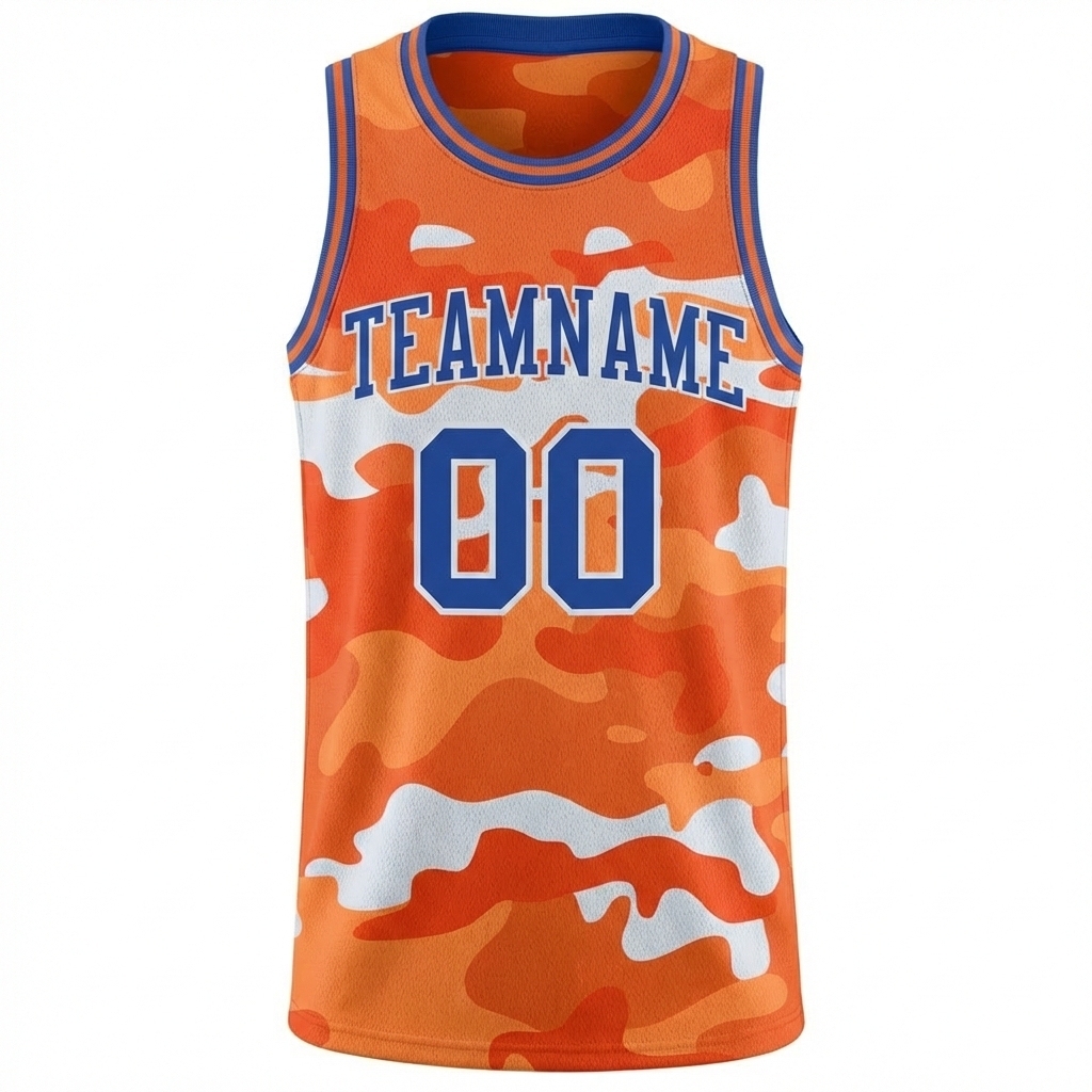 Custom Camo Blue & White Salute To Service Basketball City Edition Jersey