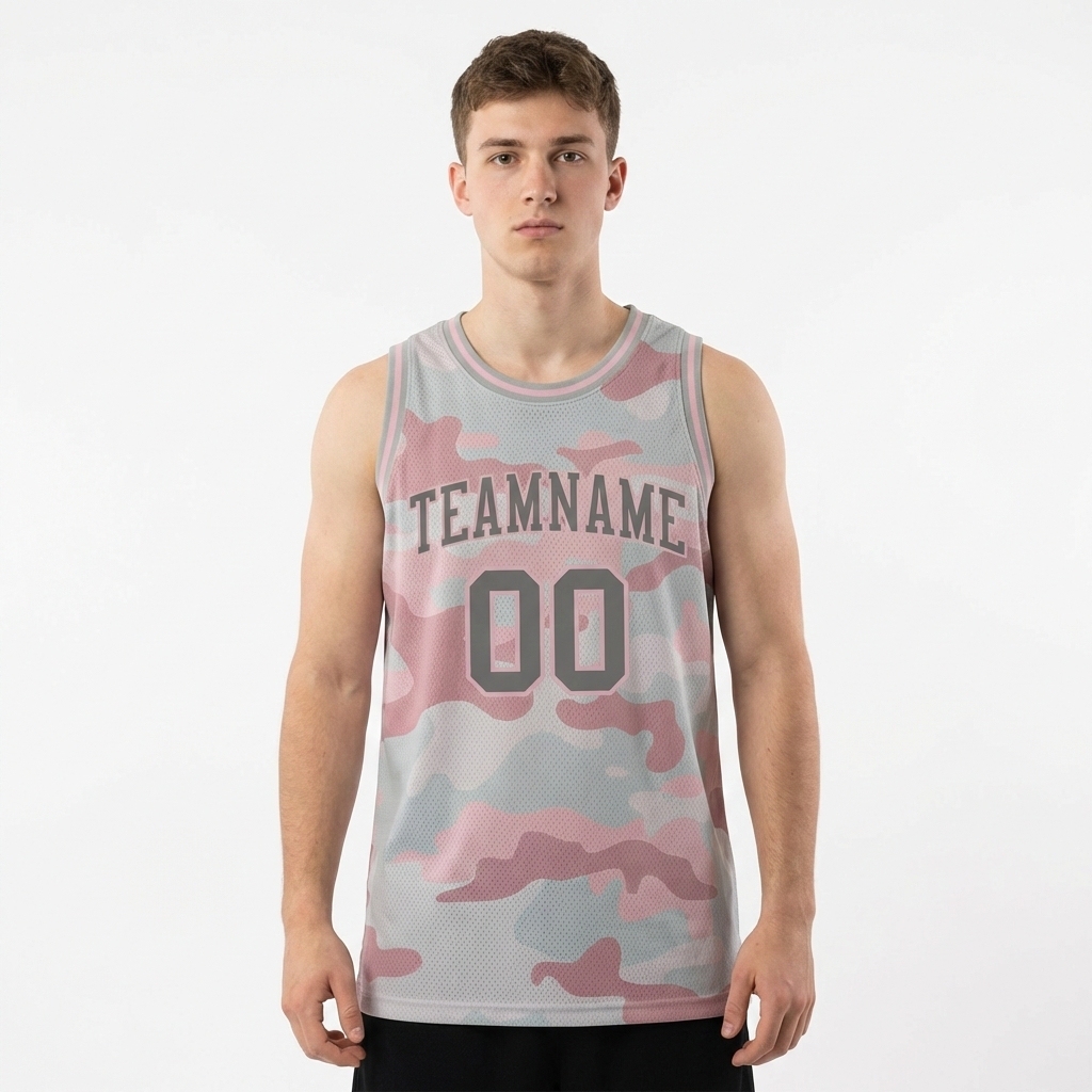 Custom Camo Grey & Pink Salute To Service Basketball City Edition Jersey