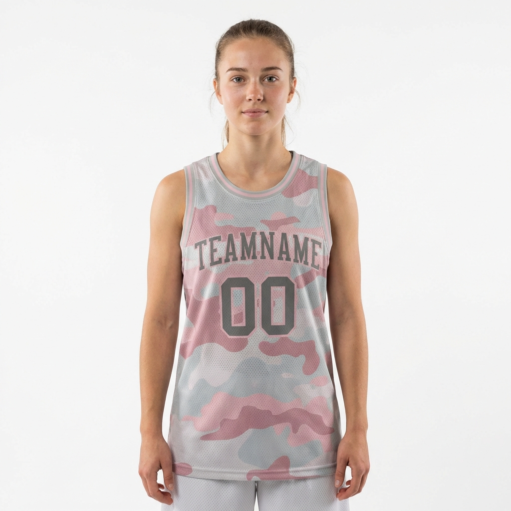 Custom Camo Grey & Pink Salute To Service Basketball City Edition Jersey