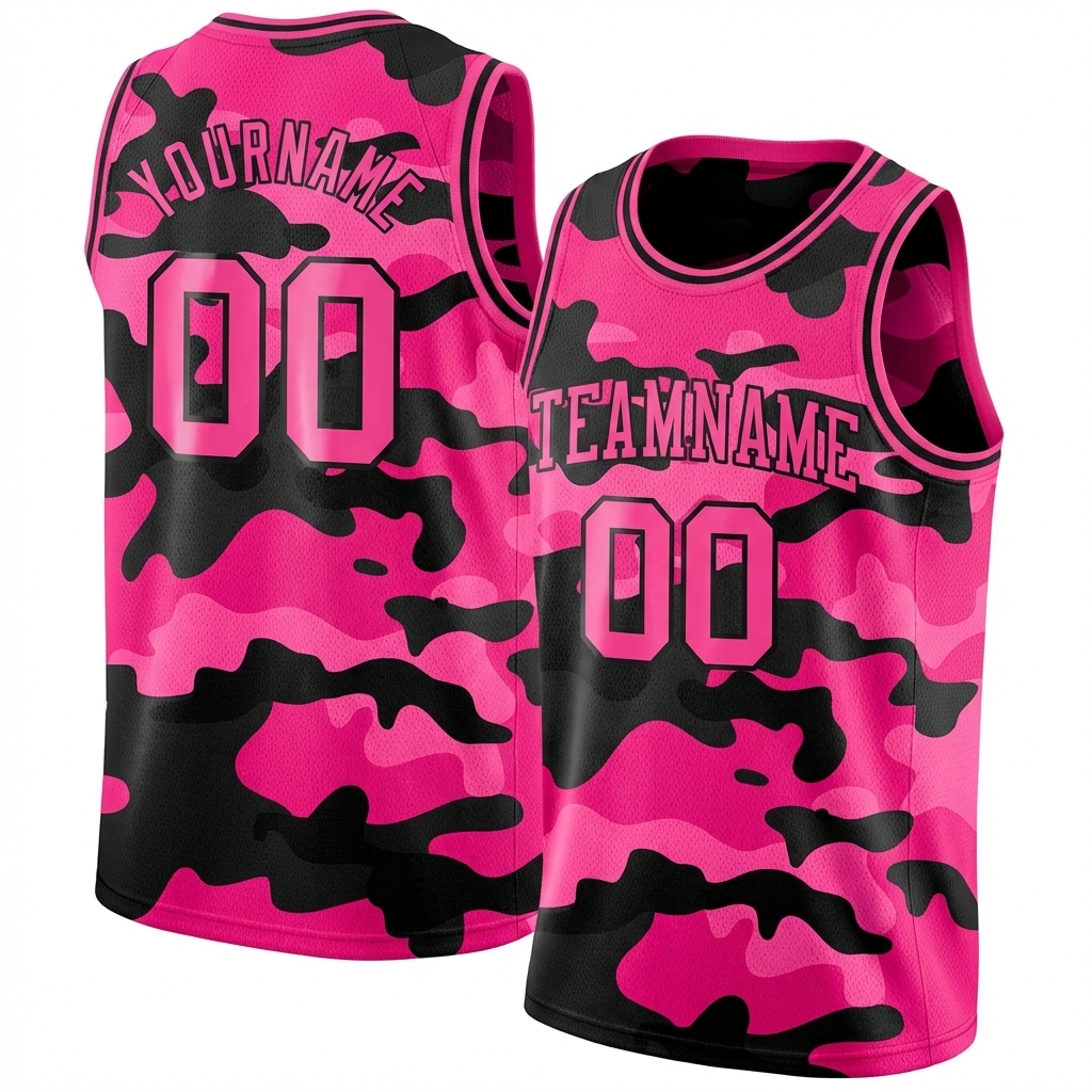 Custom Camo Pink & Black Salute To Service Basketball City Edition Jersey