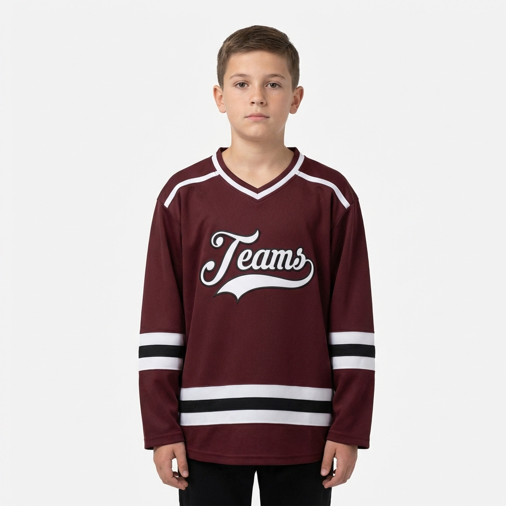 Custom Brown & White/Black Hockey Jersey