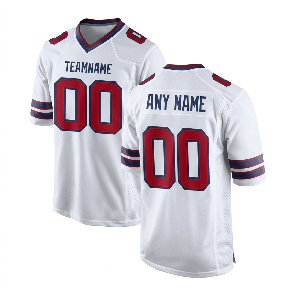 Custom White & Red/Royal Football Jersey