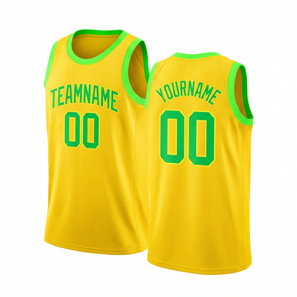 Custom Yellow & Green Basketball City Edition Jersey