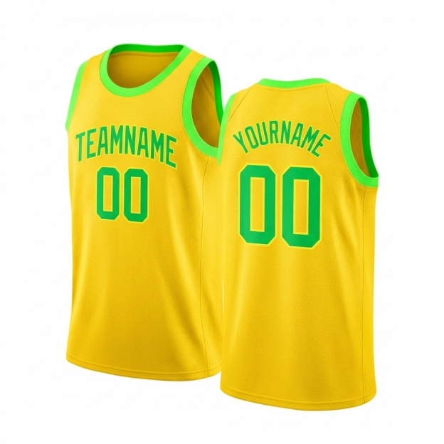 Custom Yellow & Green Basketball City Edition Jersey