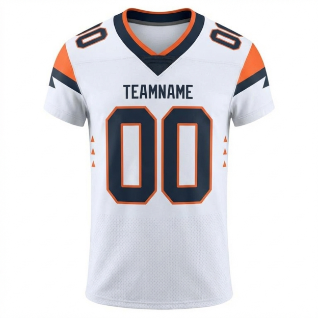 Custom White & Black/Orange Football Jersey