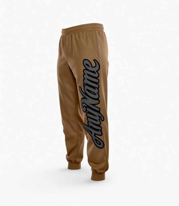 Custom Brown & Grey/Black Fleece Jogger Sweatpants