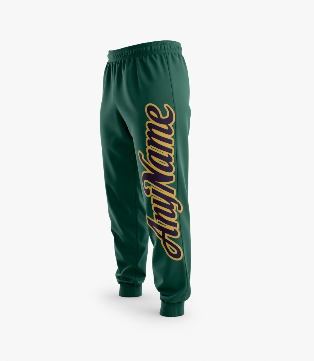 Custom Midnight Green & Black/Gold Fleece Jogger Sweatpants