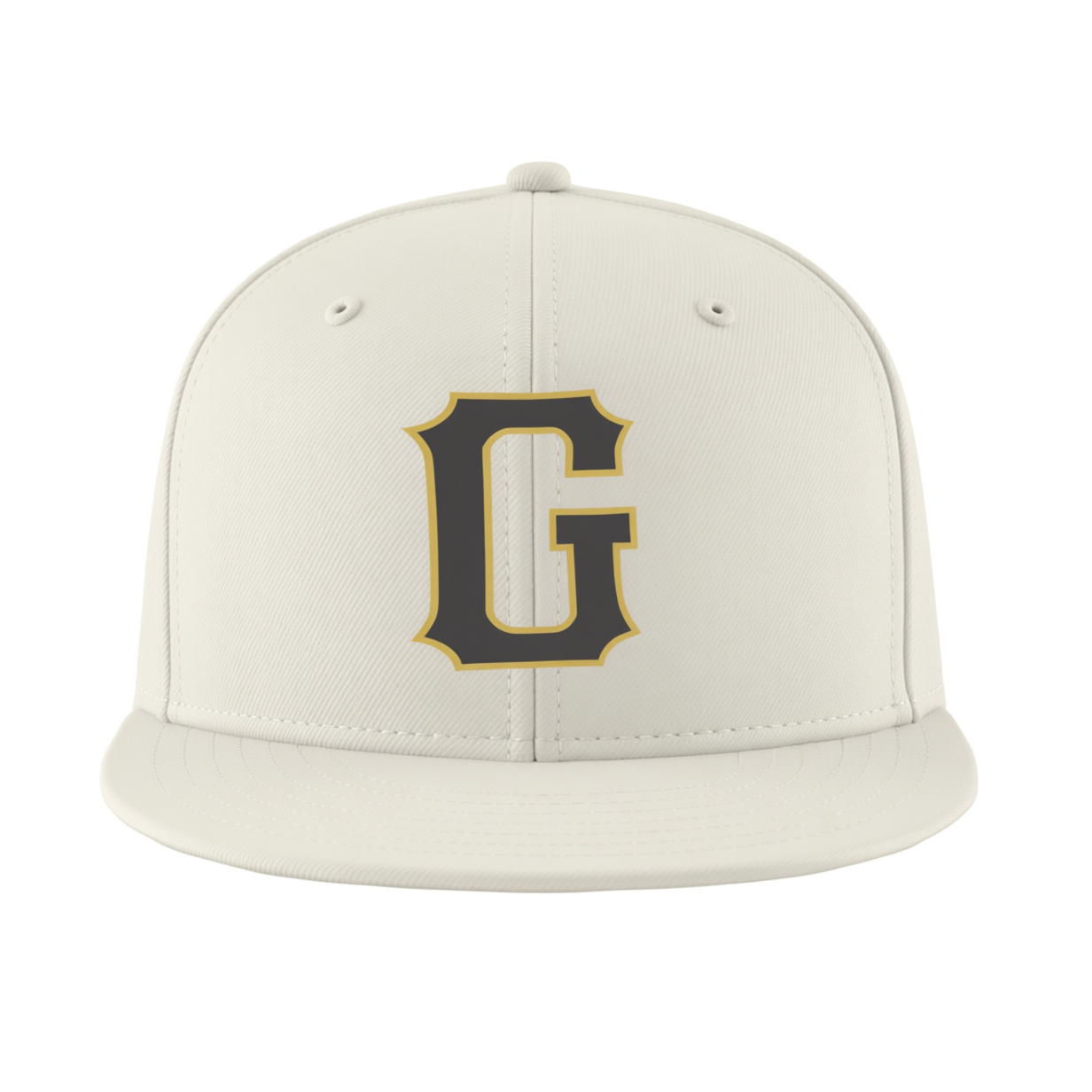 Custom Cream & Navy/Gold Stitched Adjustable Snapback Hat
