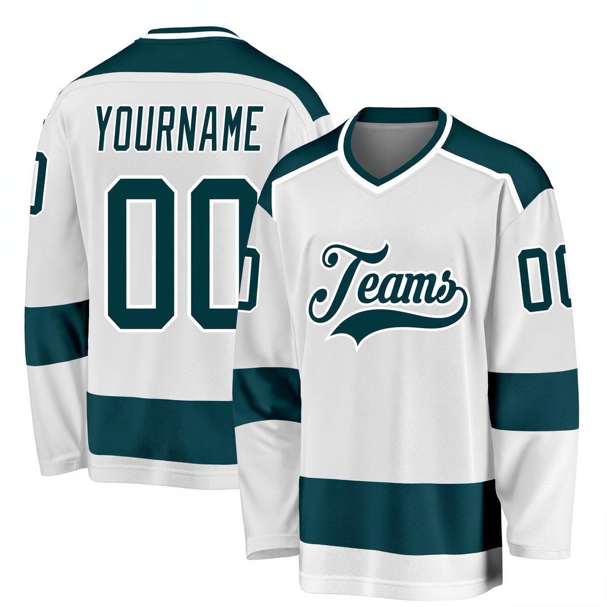 Custom White & Navy Hockey Jersey