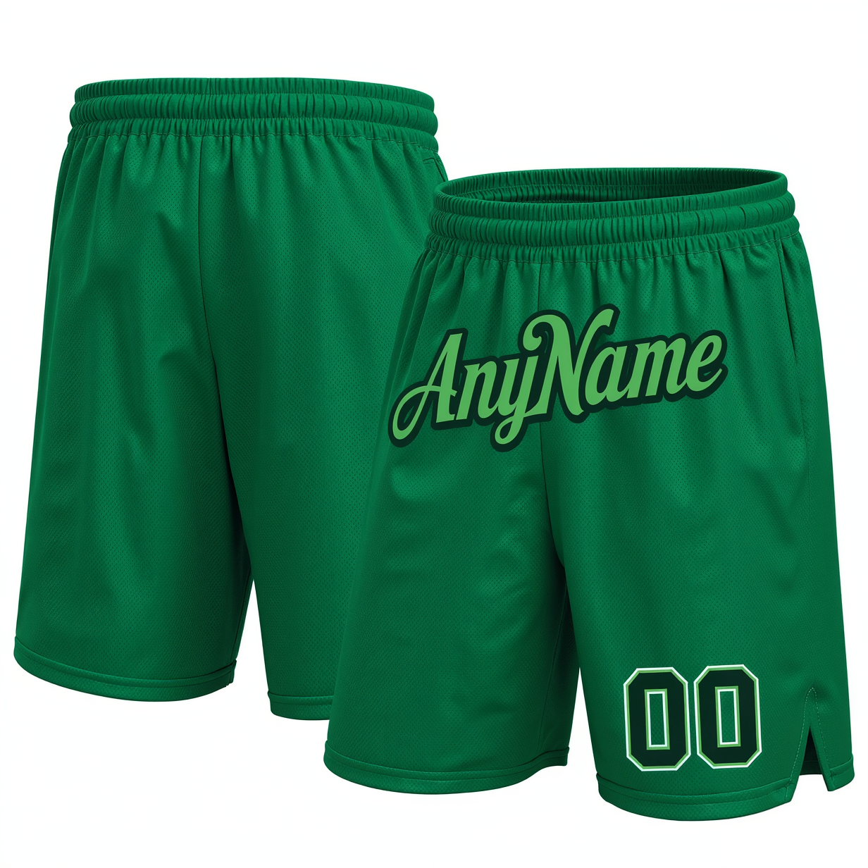 Custom Green & Midnight Green/White Shorts