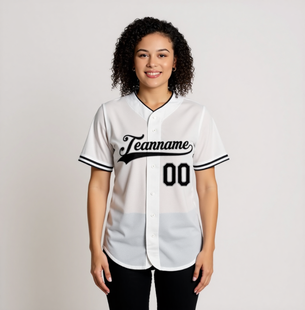 Custom White & Black-Grey Baseball Jersey