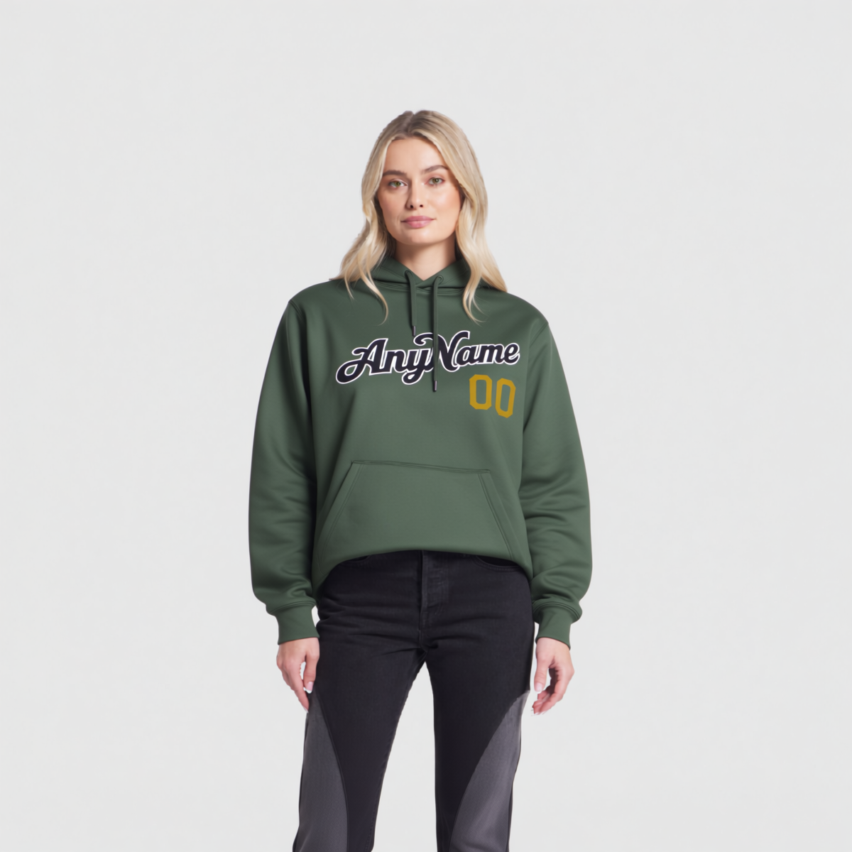 Custom Midnight Green & Yellow/White Pullover Sports Sweatshirt Hoodie