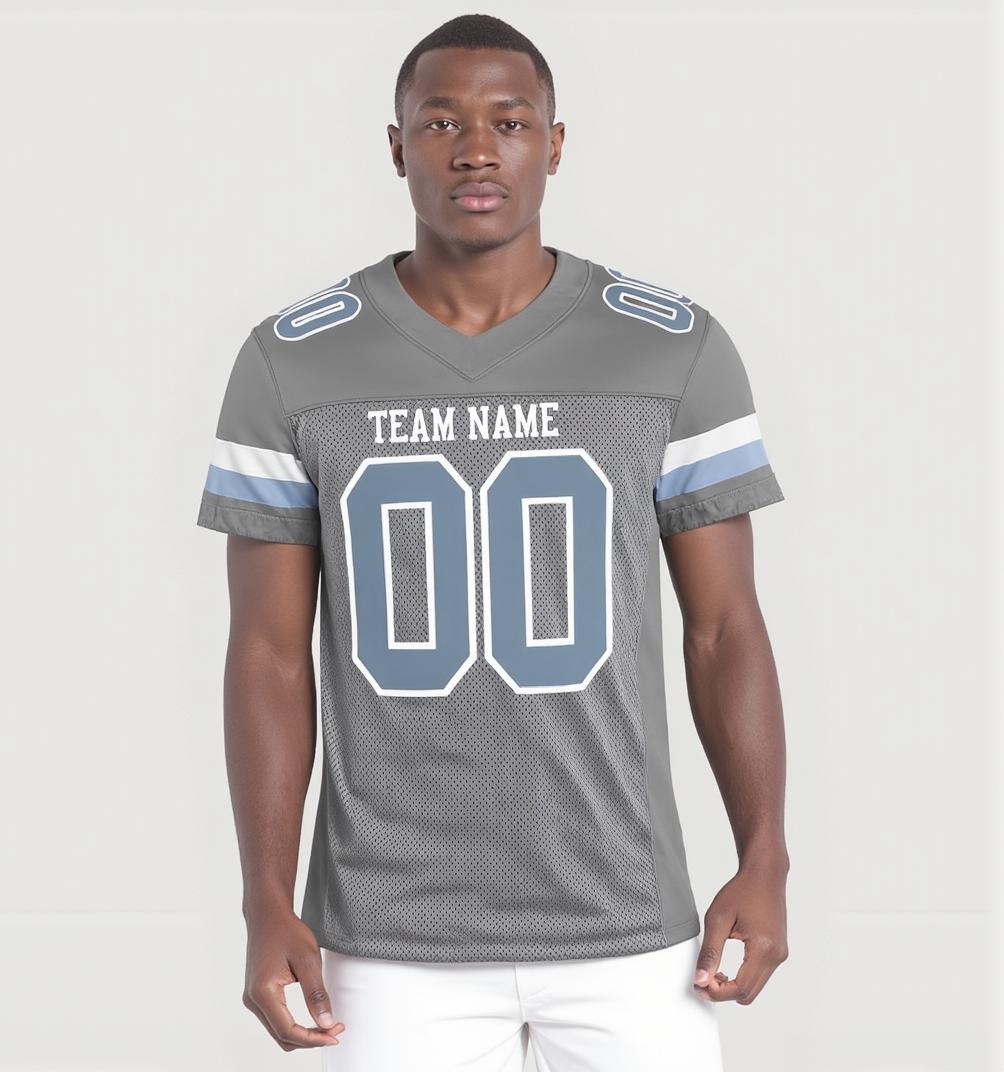 Custom Grey & White Football Jersey