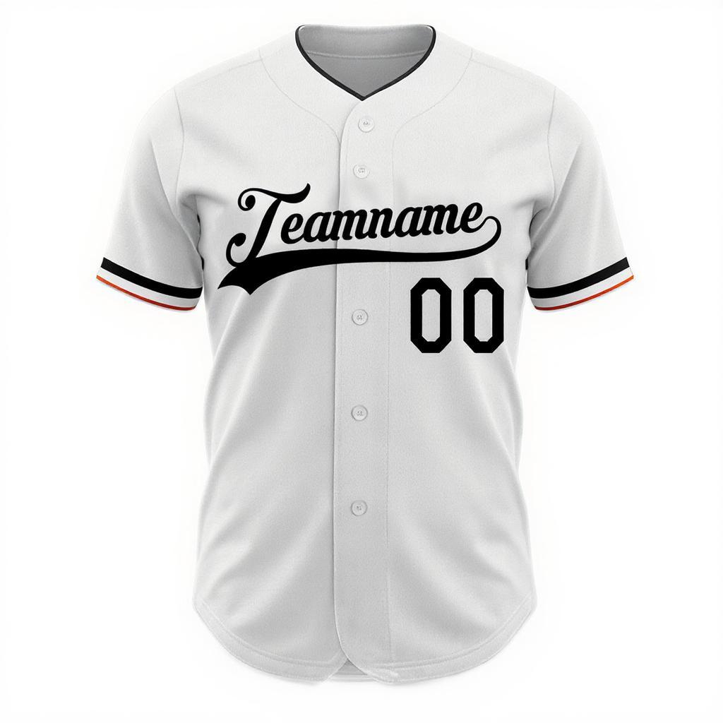 Custom White & Black Baseball Jersey