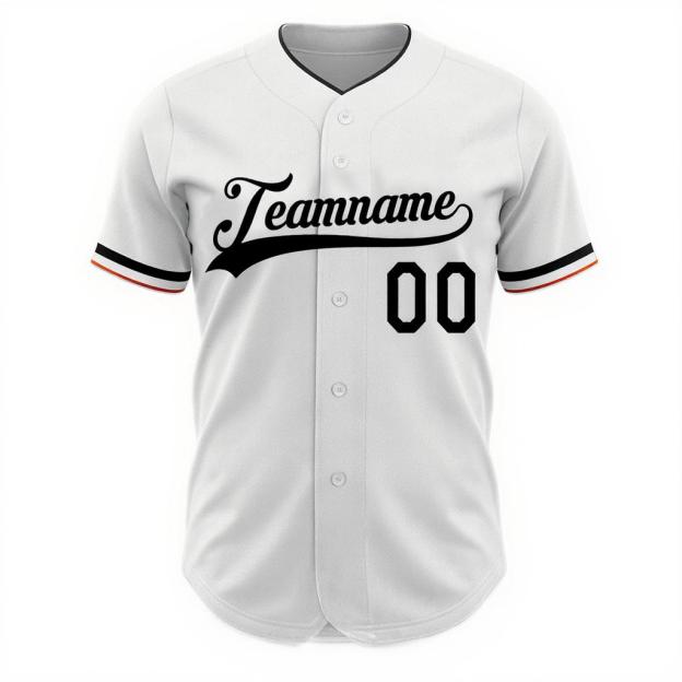 Custom White & Black Baseball Jersey
