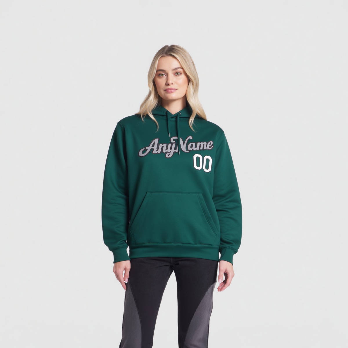 Custom Midnight Green & Grey/Black Pullover Sports Sweatshirt Hoodie