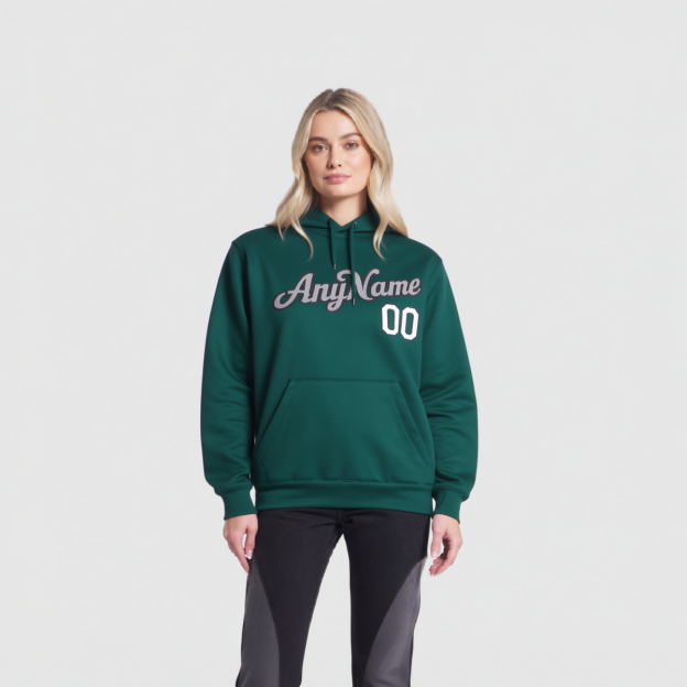 Custom Midnight Green & Grey/Black Pullover Sports Sweatshirt Hoodie