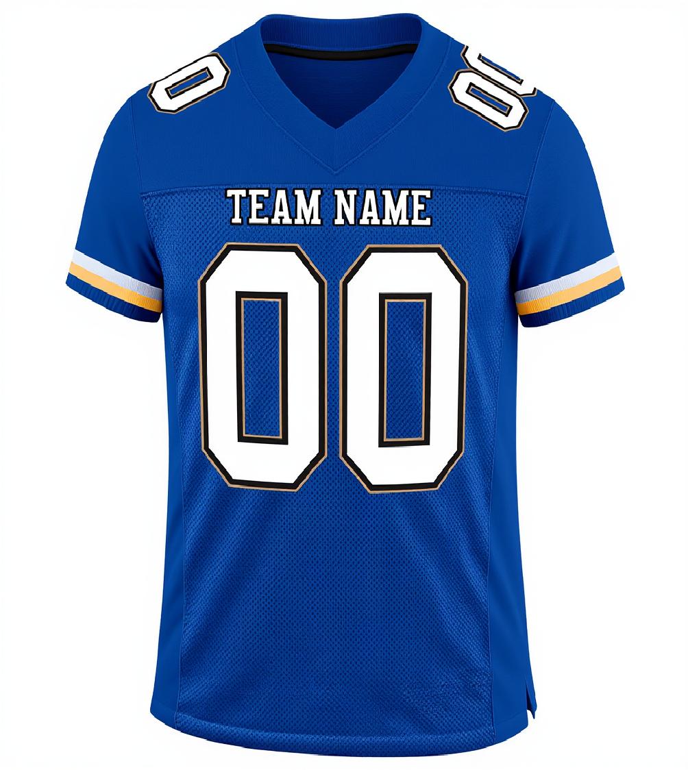 Custom Royal & White/Black Football Jersey
