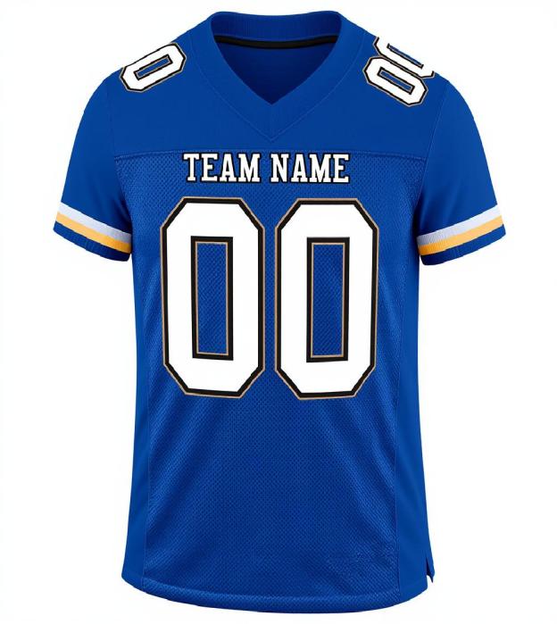 Custom Royal & White/Black Football Jersey