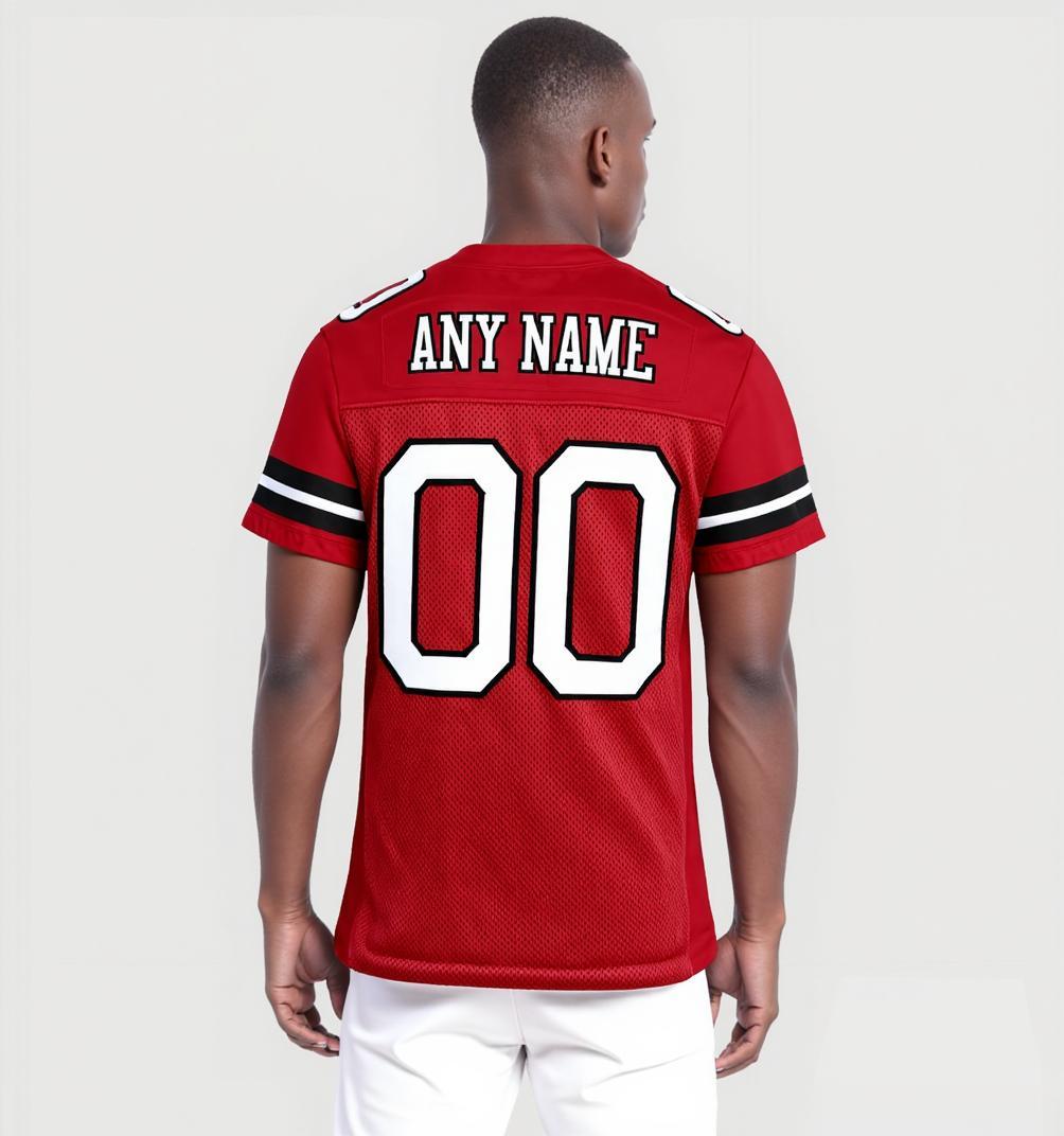 Custom Red & White/Black Football Jersey