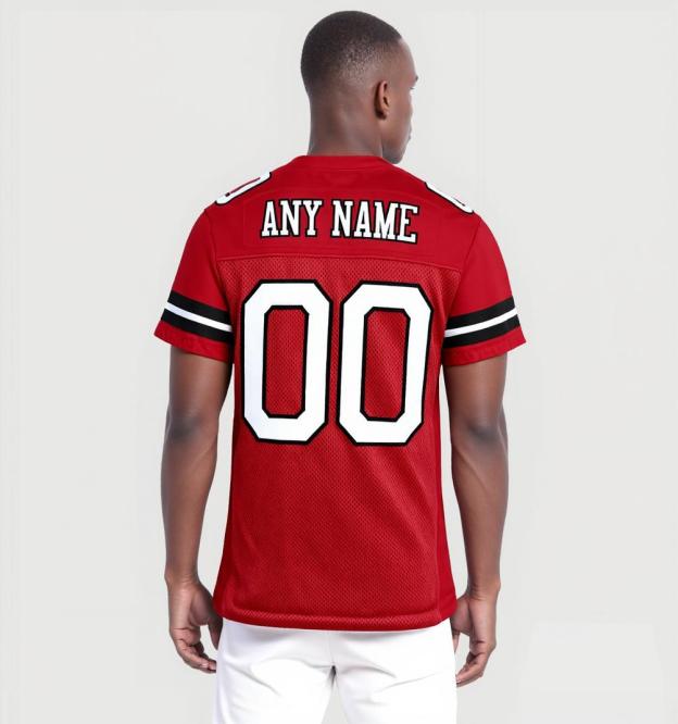 Custom Red & White/Black Football Jersey