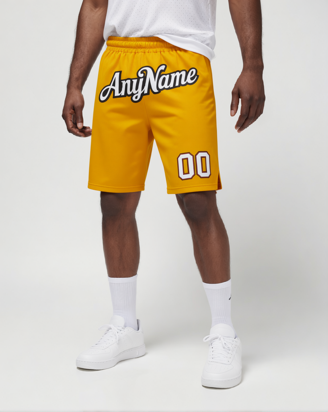 Custom Yellow & White/Brown Shorts