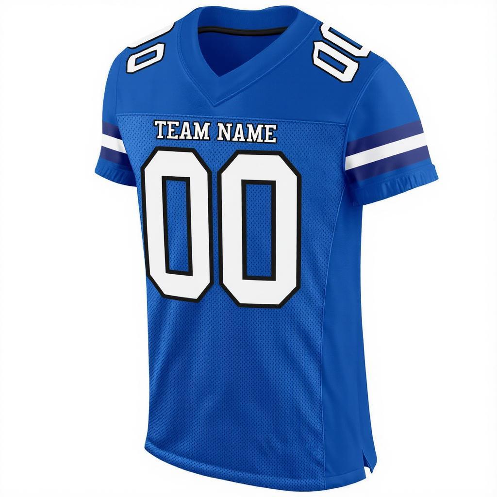 Custom Royal & White/Black Football Jersey
