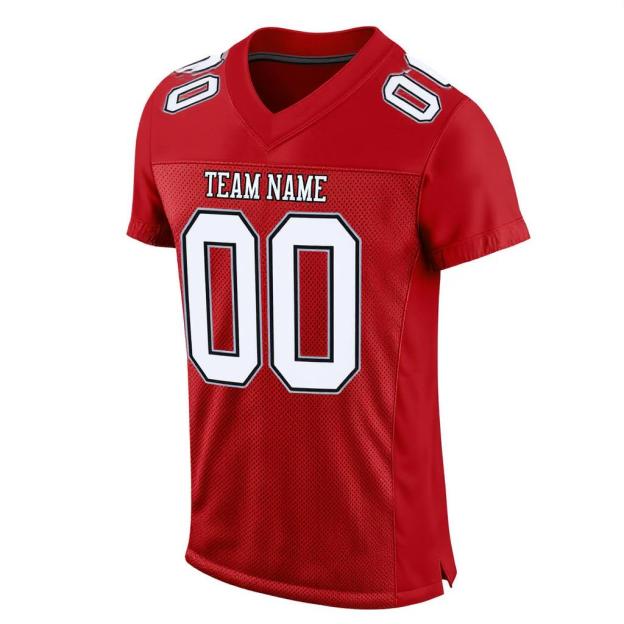Custom Red & White/Black Football Jersey