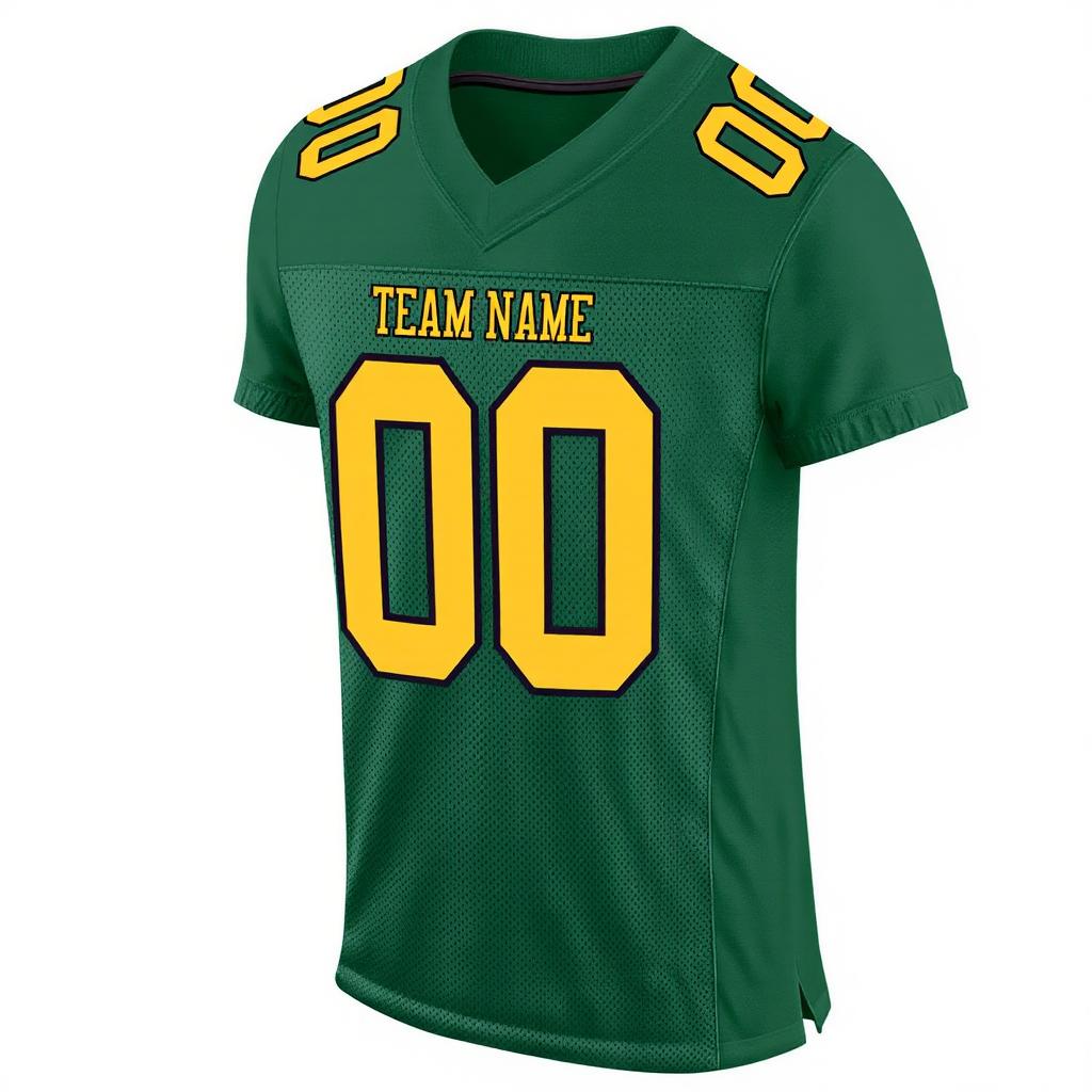 Custom Kelly Green & Yellow/Black Football Jersey
