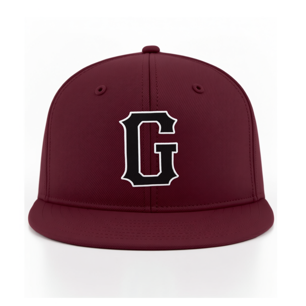 Custom Burgundy & Black/White Stitched Adjustable Snapback Hat