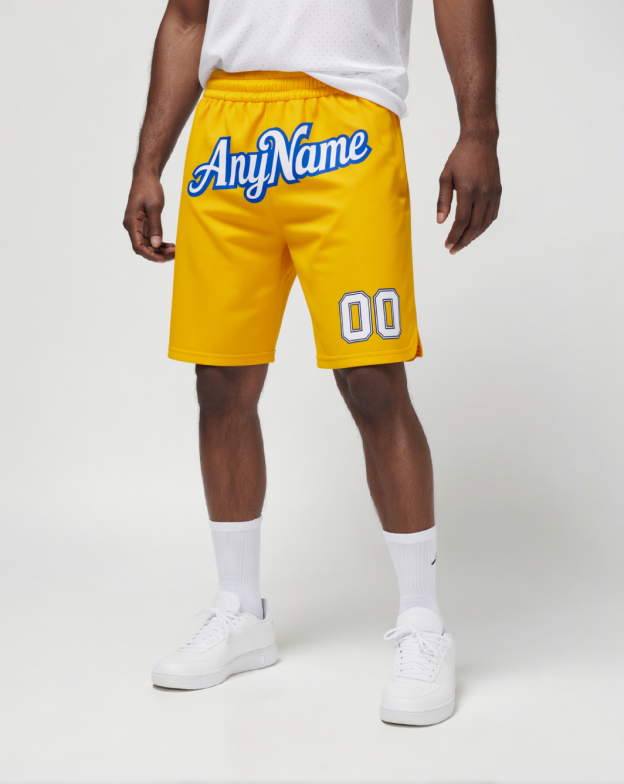 Custom Yellow & White/Royal Shorts
