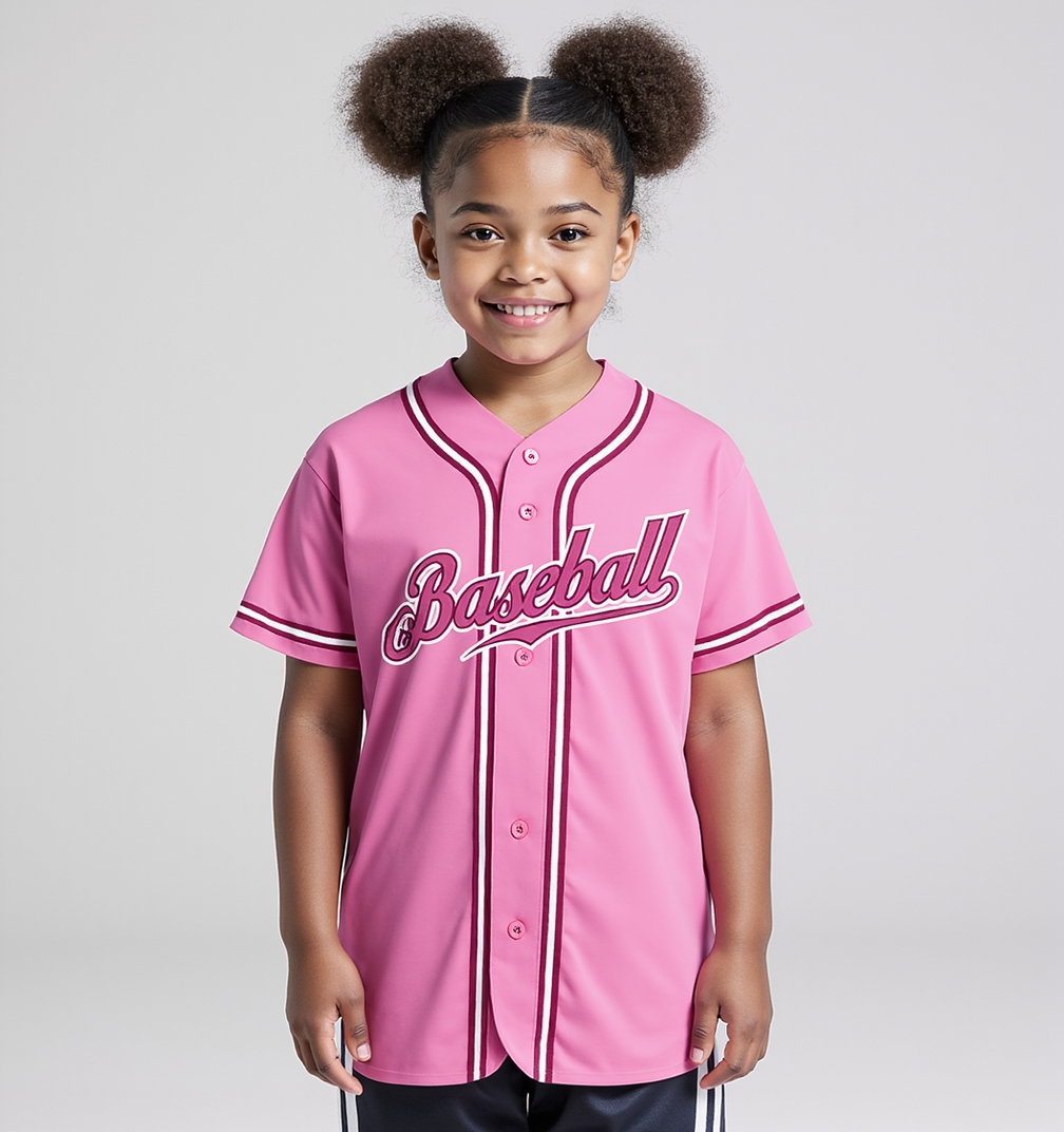 Custom Pink & White Baseball Jersey