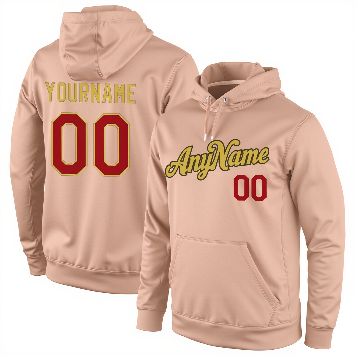 Custom Pink & Yellow/Black Pullover Sports Sweatshirt Hoodie
