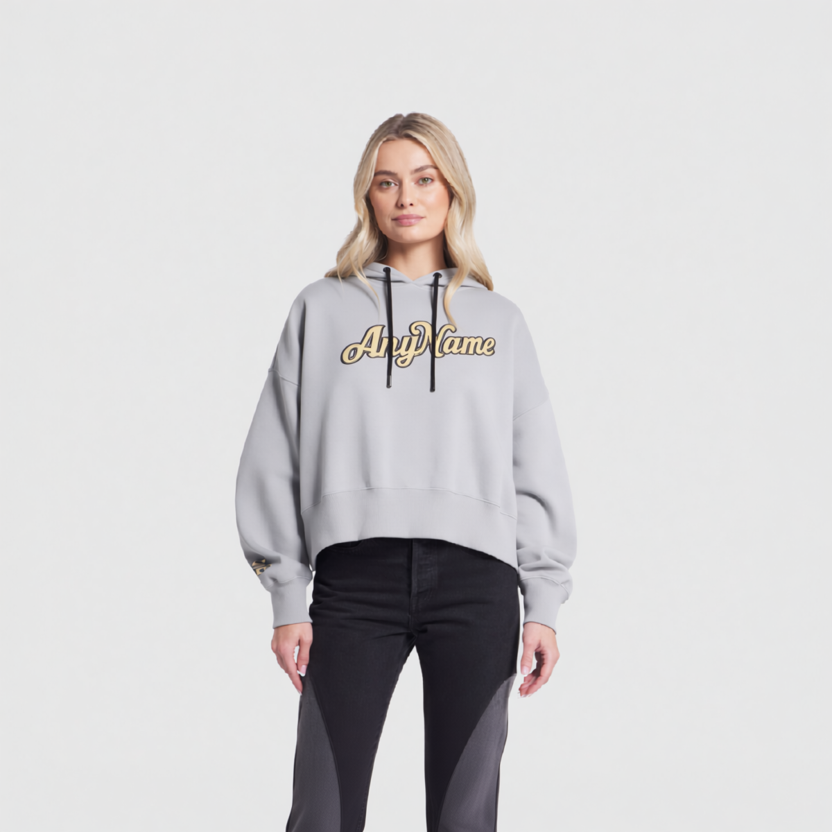 Custom Grey & Gold/Black Pullover Sports Sweatshirt Hoodie