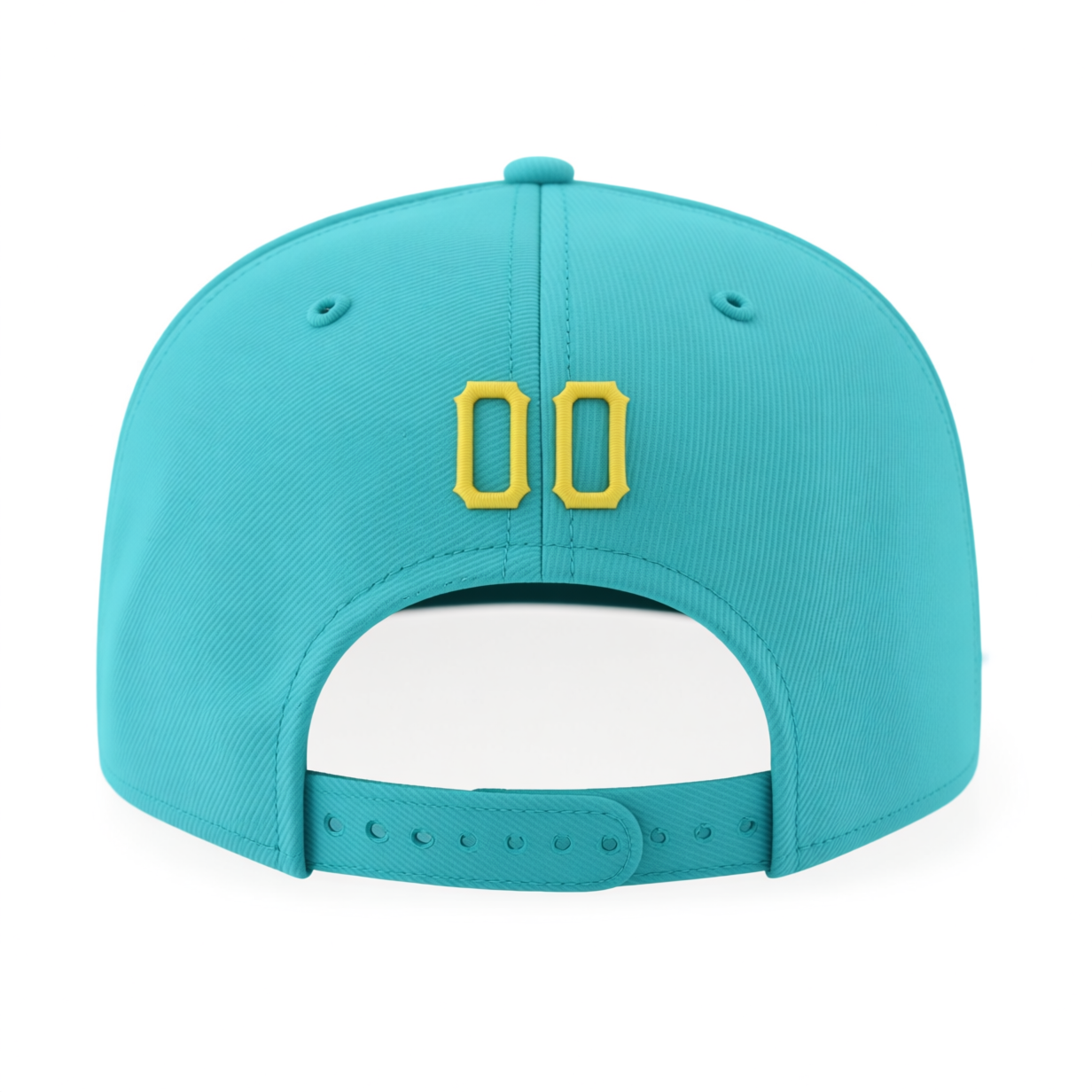 Custom Aqua & Cream/Navy Stitched Adjustable Snapback Hat