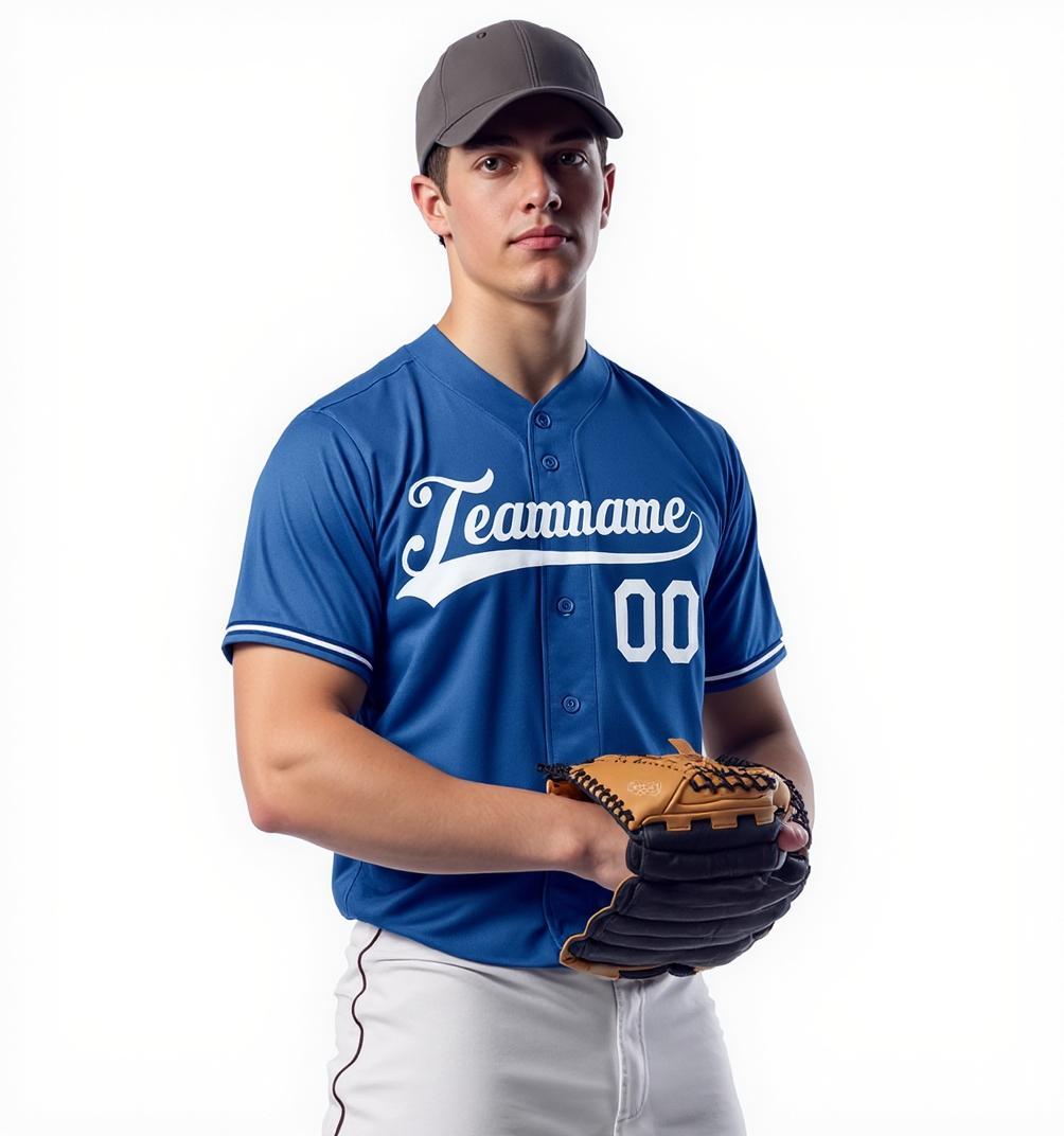 Custom Royal & Grey Baseball Jersey