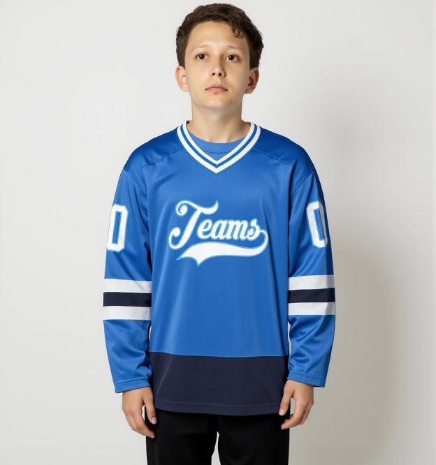 Custom Royal Blue & White Hockey Jersey
