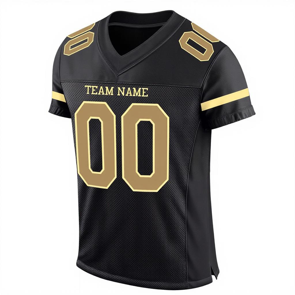 Custom Black & Gold/White Football Jersey