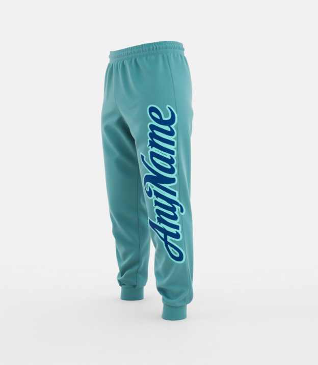 Custom Light Blue & Royal/White Fleece Jogger Sweatpants