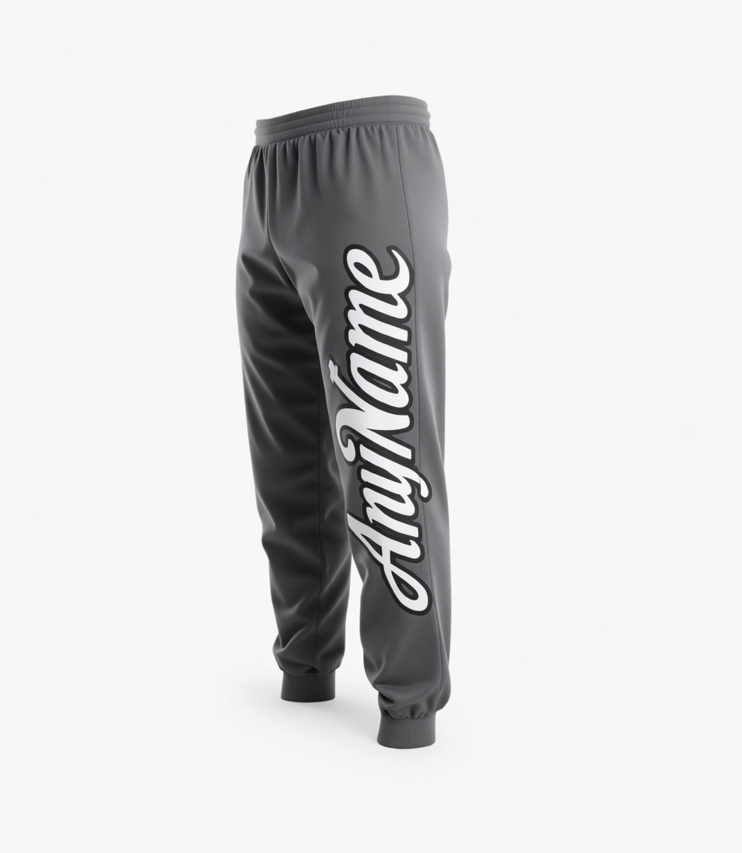 Custom Grey & White/Black Fleece Jogger Sweatpants