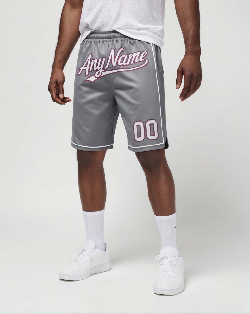 Custom Grey & White/Purple Shorts
